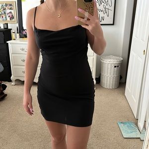 Audrey 3+1 Black Crush Rouched Mini Dress // Size SMALL